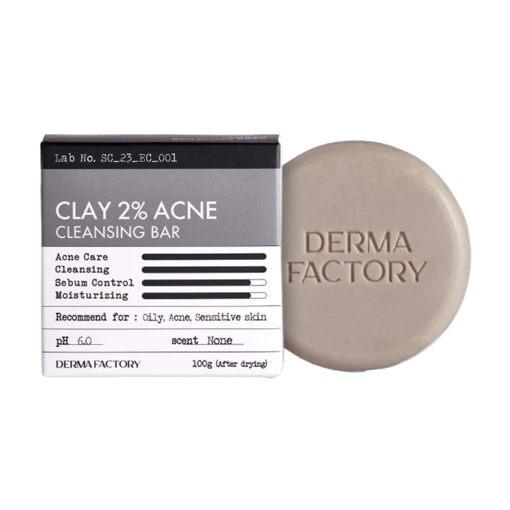 Мило проти акне Derma Factory Clay 2% Acne Cleansing Bar, 100 г