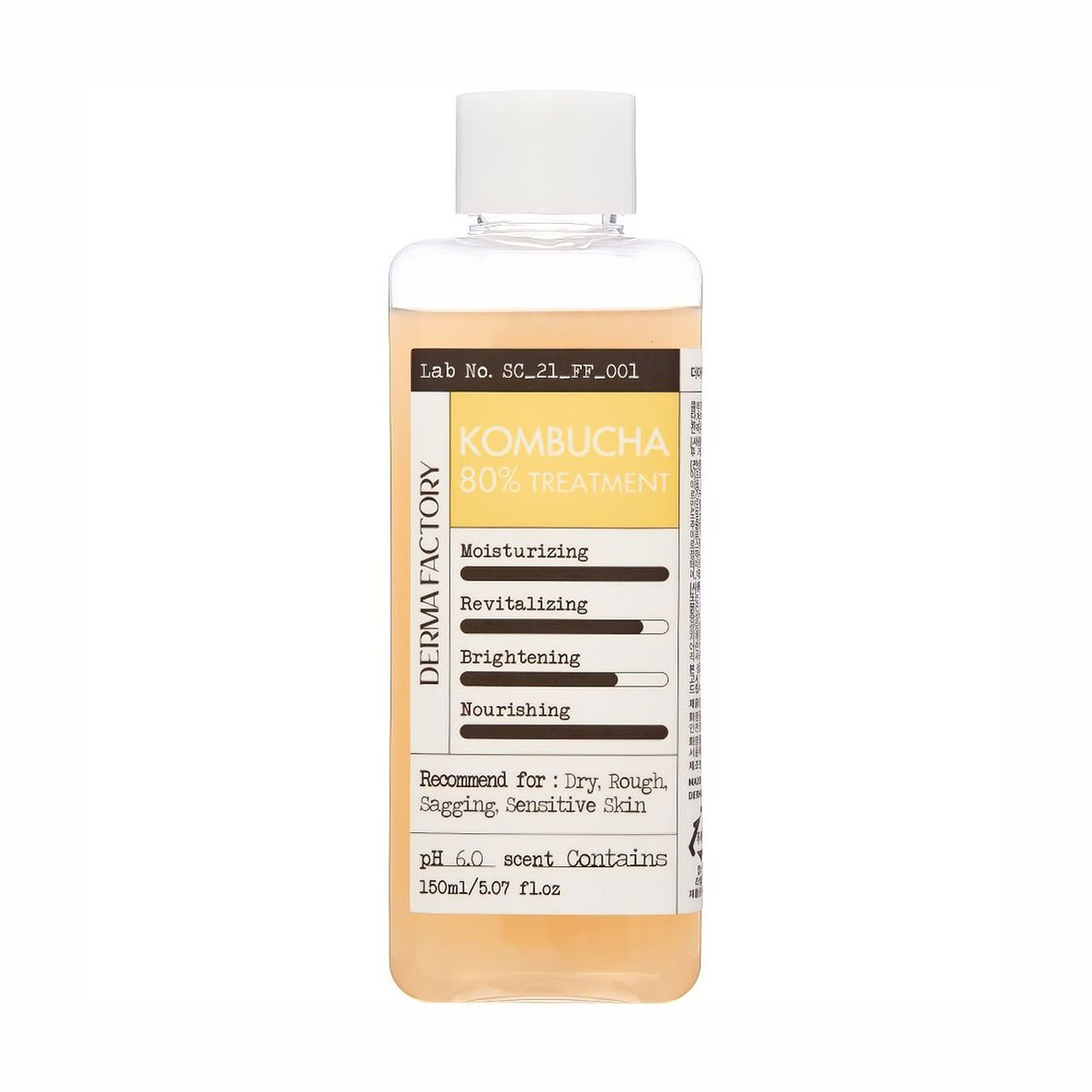 Живильна есенція-тонер для обличчя Derma Factory Kombucha 80% Treatment, 150 мл